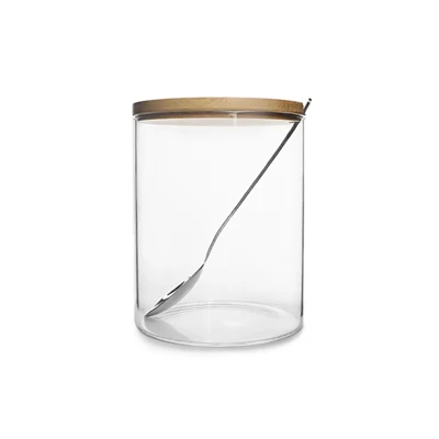 Pots de vidre de borosilicat amb tapes de bambú Pot de conserva de mason