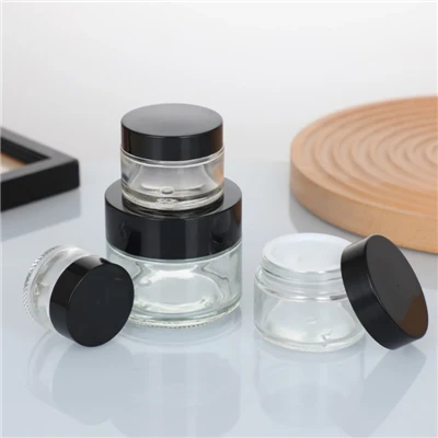 Pot de vidre de crema facial transparent Pots cosmètics rodons amb tapa 5g-50g